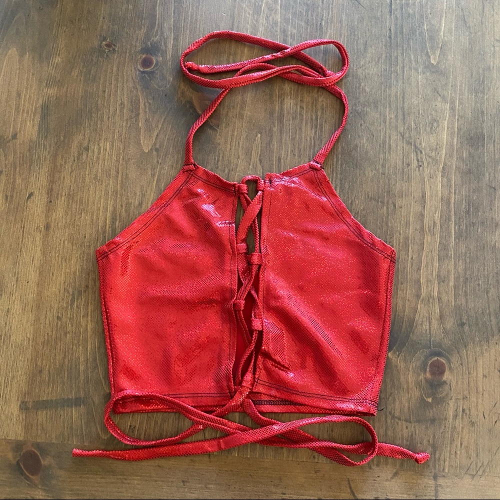 Rave with Me Gente Lace Up Halter